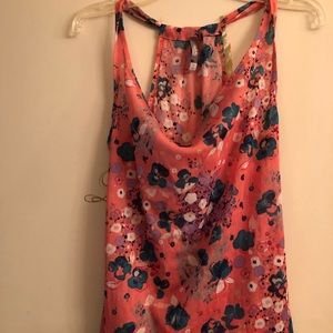 Pink with Flowers dressy tank top